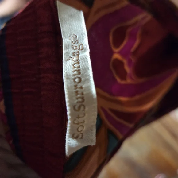 Soft Surrounding Maxi Skirt Women's Red Geometric Boho Tasseled Small Petite - Picture 4 of 5